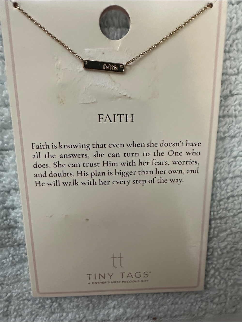 'Faith' Gold Bar Necklace - by Tiny Tags NWT